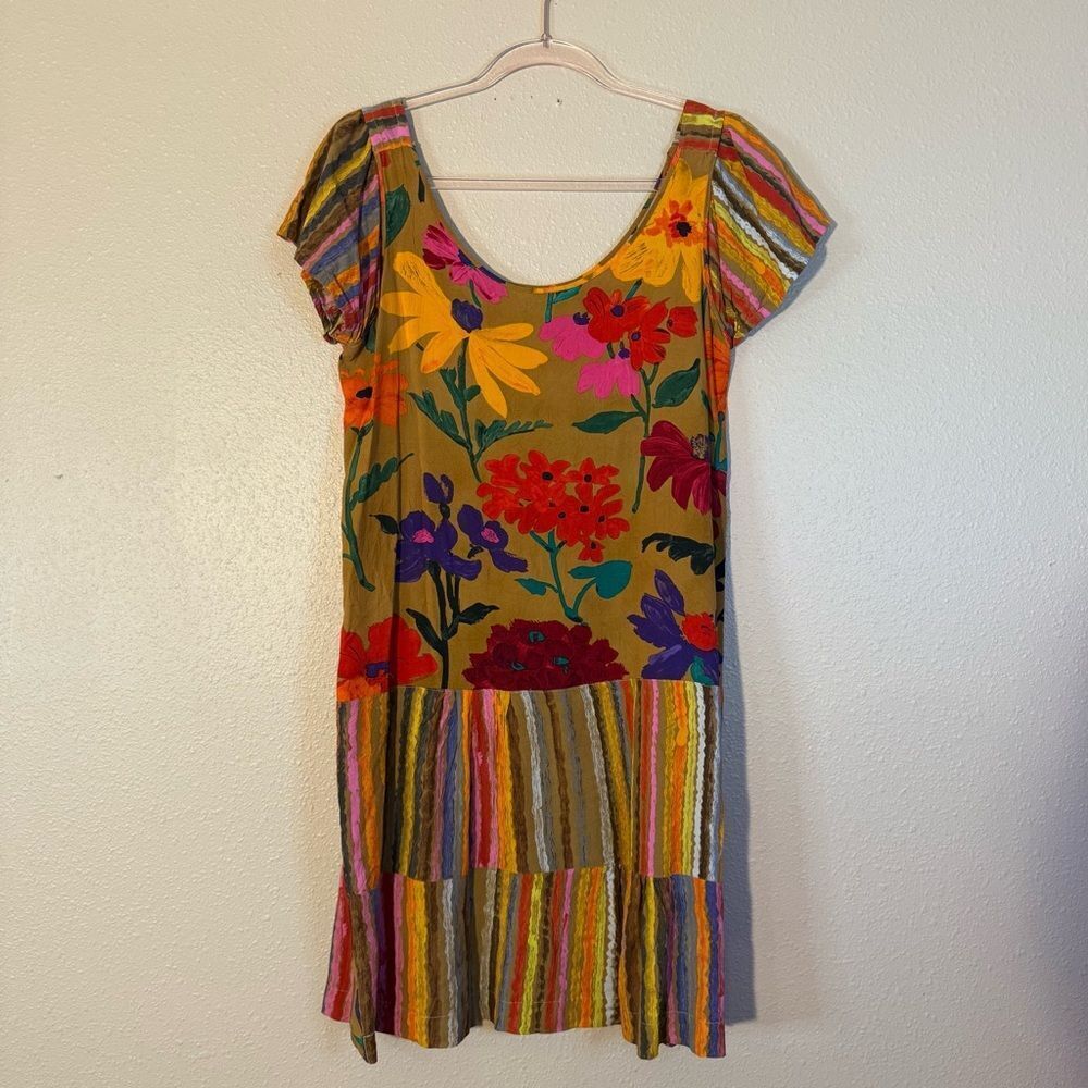 Jams World Floral Stripe Mini Vacation Dress Small